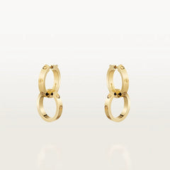 Double-loop classic stud earrings