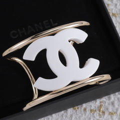 Gold enamel openwork letter bracelet