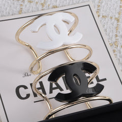 Gold enamel openwork letter bracelet