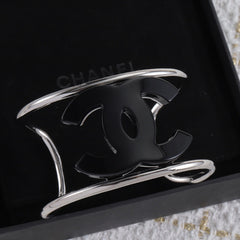 Silver enamel openwork letter bracelet
