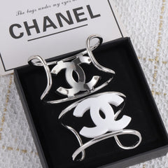 Silver enamel openwork letter bracelet