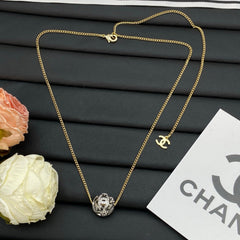 Elegant Diamond Ball Necklace