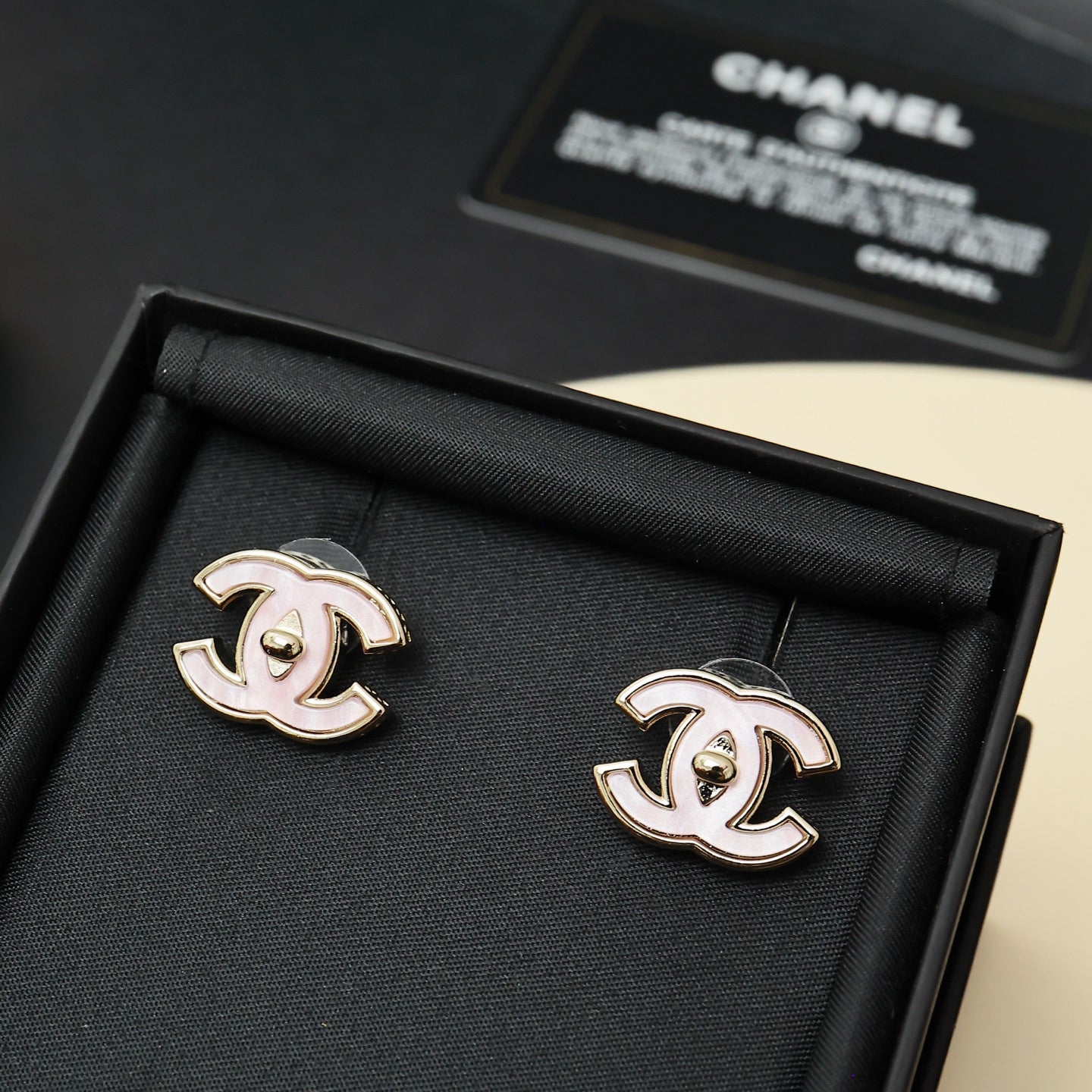 Resin Pink Letter Earrings