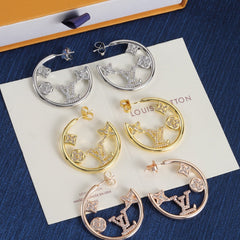 Floral Diamond Hollow Earrings