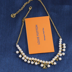 Fashionable double-layer pearl necklace