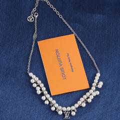 Fashionable double-layer pearl necklace