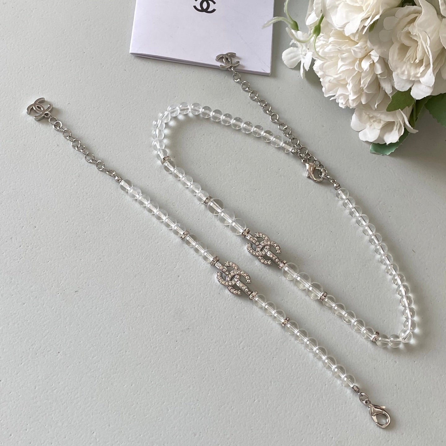 Glass Bead Bracelet and Necklace