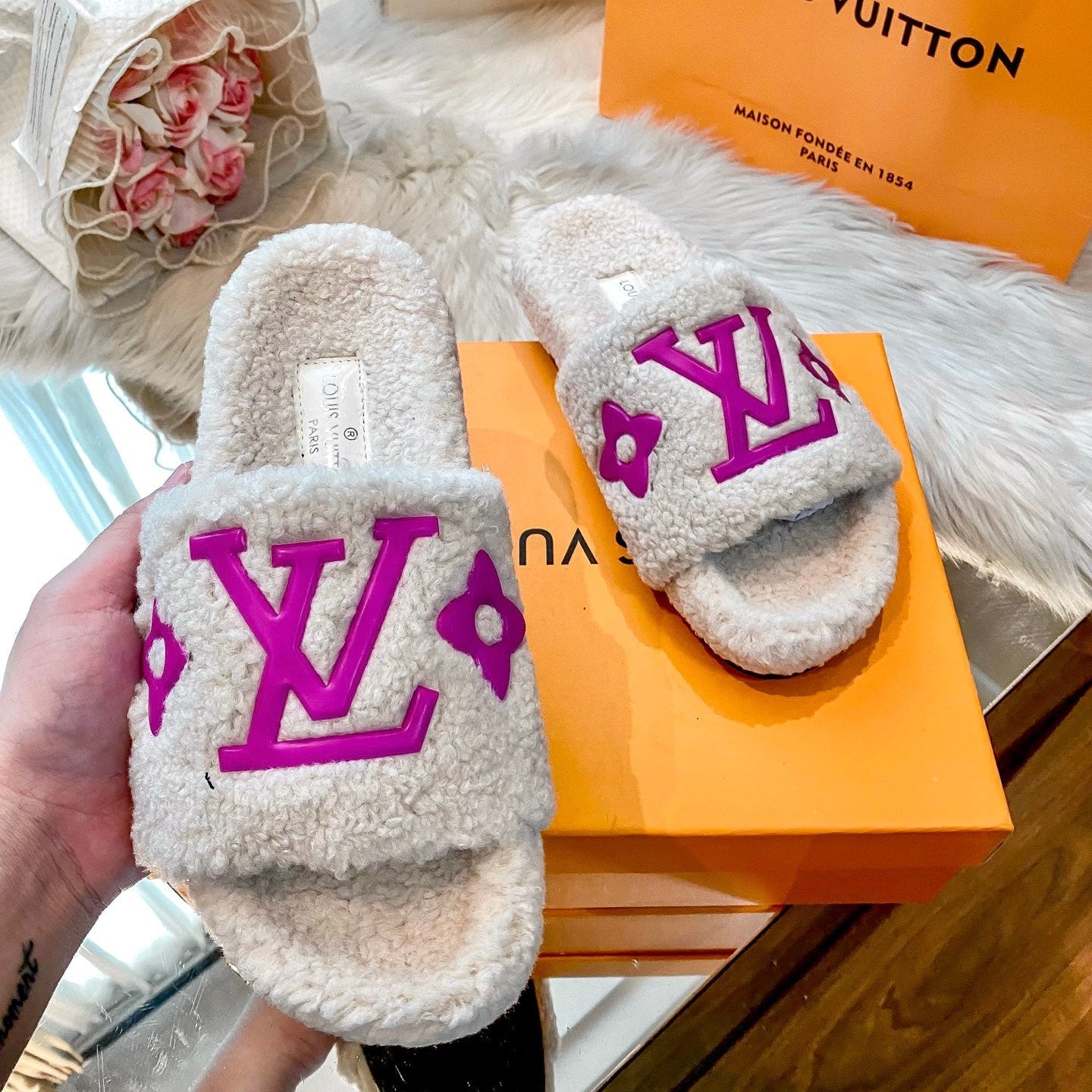 4 Colors Couple Lambswool Slippers