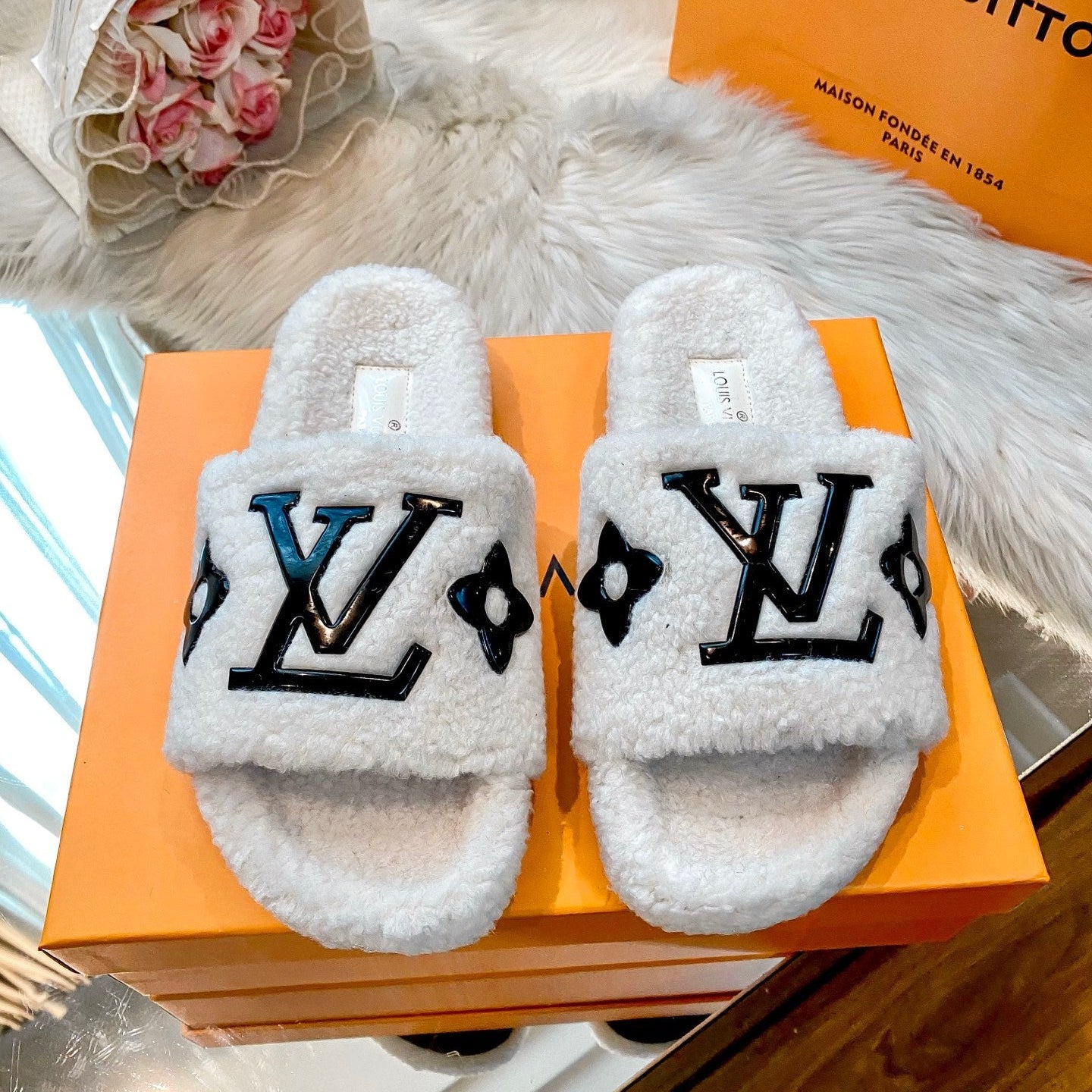 4 Colors Couple Lambswool Slippers