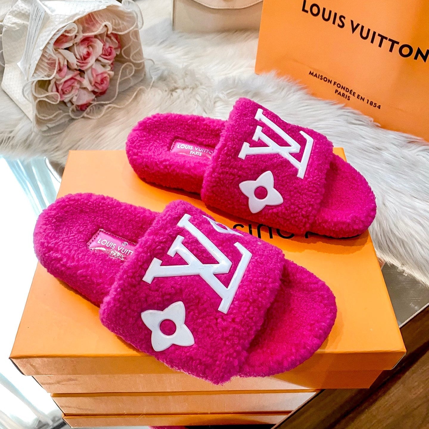 4 Colors Couple Lambswool Slippers