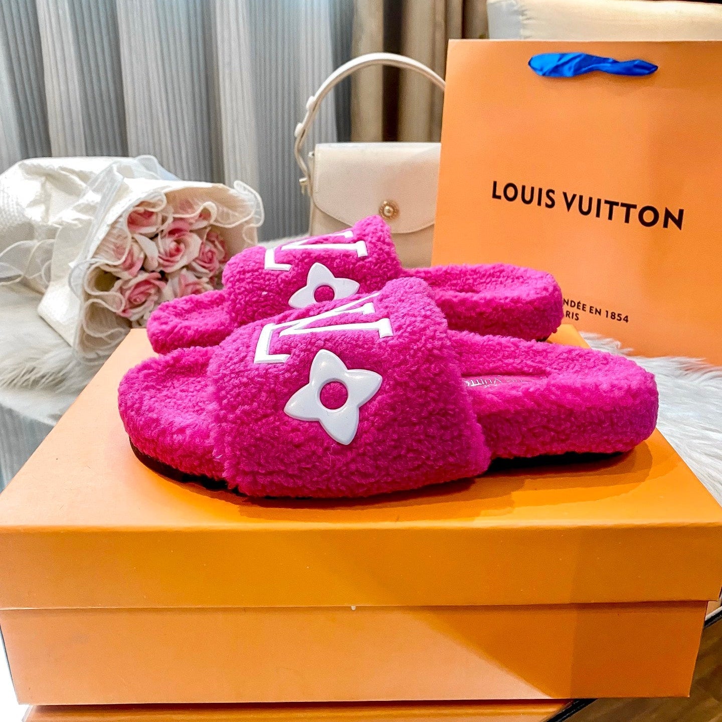 4 Colors Couple Lambswool Slippers