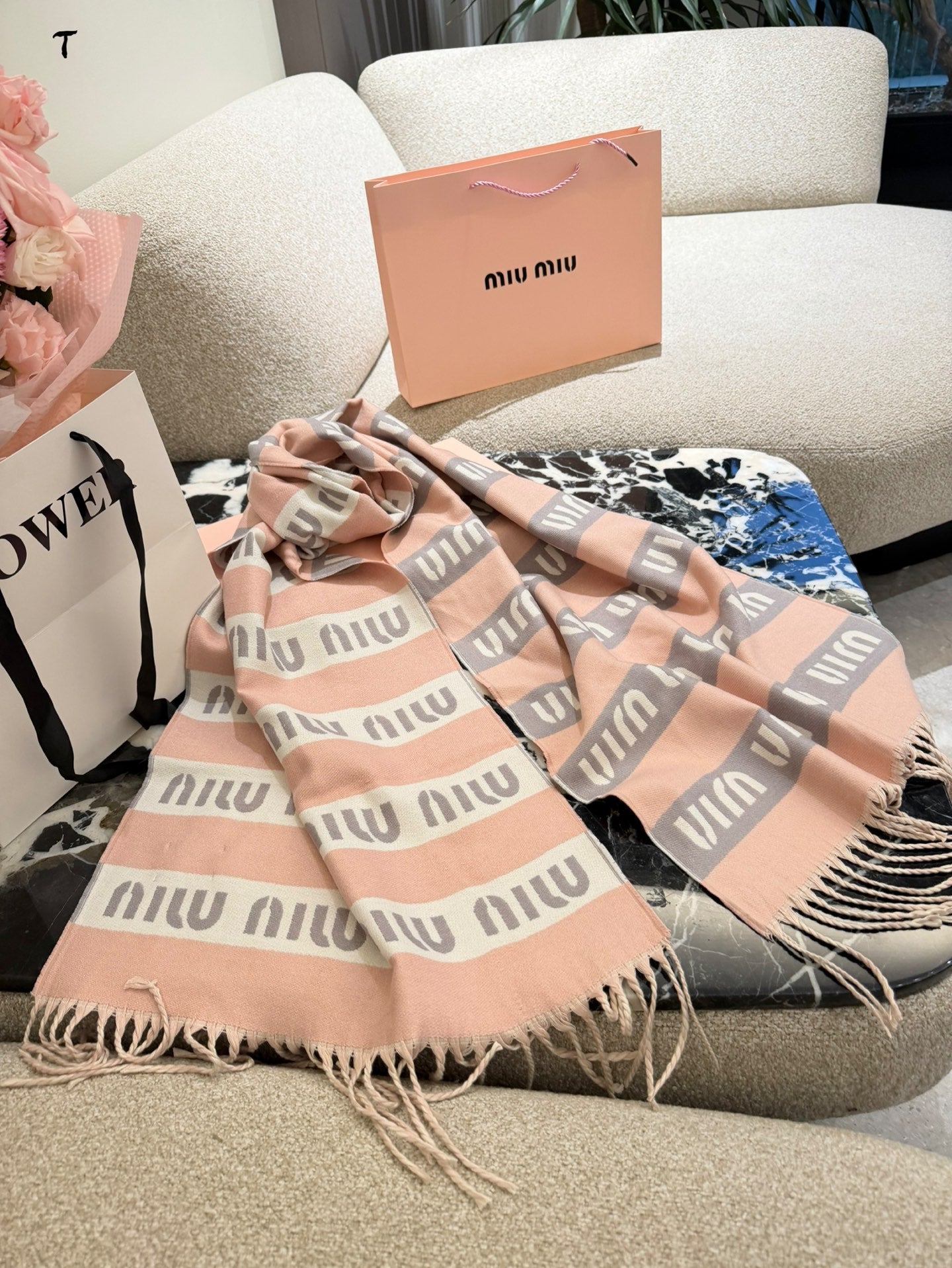 Fashion Patchwork tassel scarf