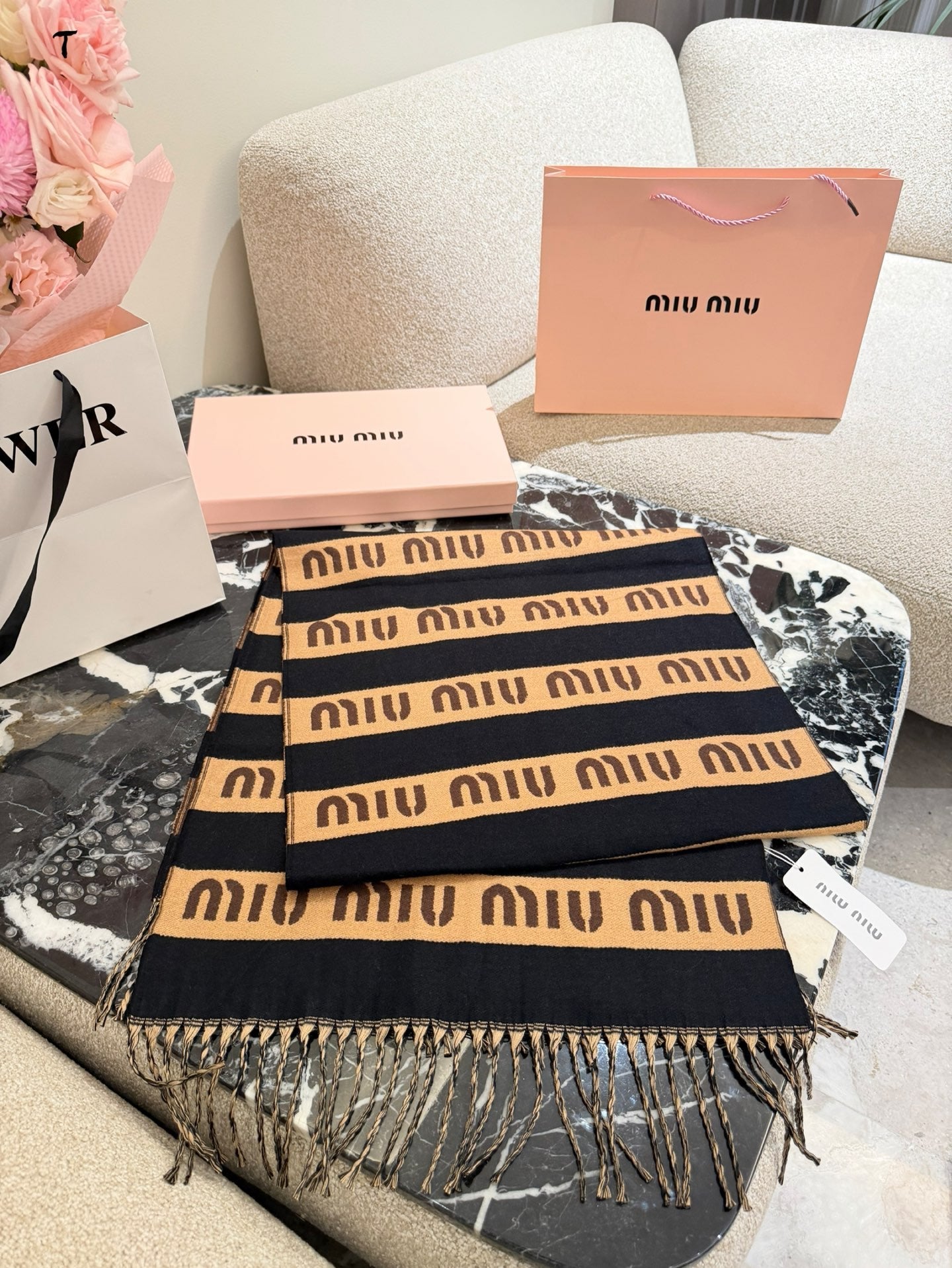 Fashion Patchwork tassel scarf