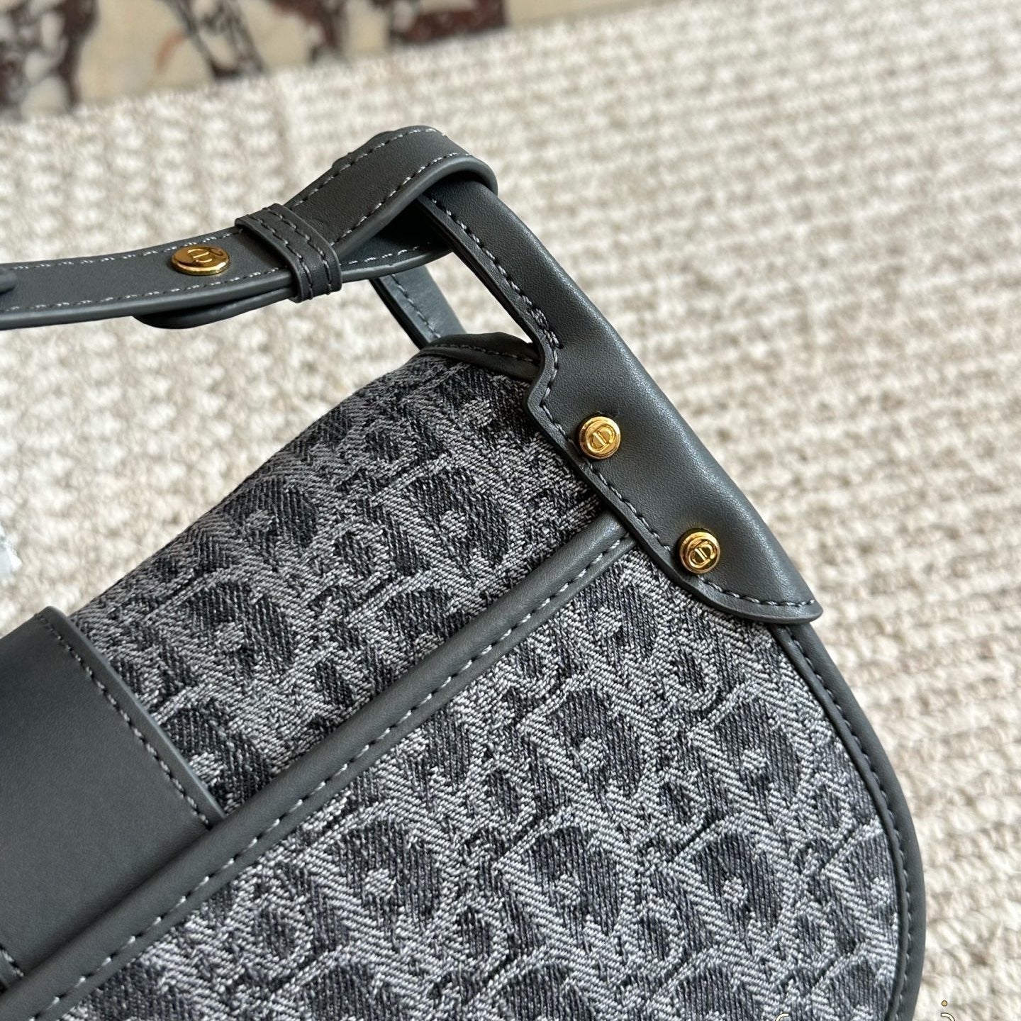 Embroidered floral satchel bag