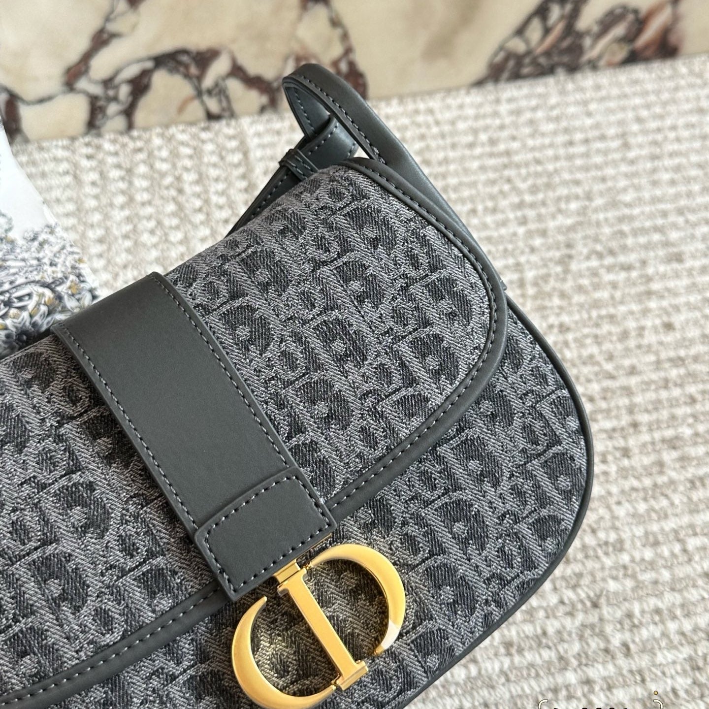 Embroidered floral satchel bag