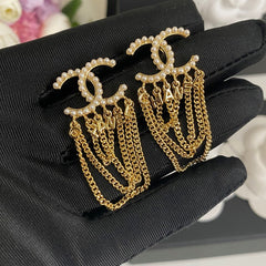 Versatile Tassel Pearl Earrings