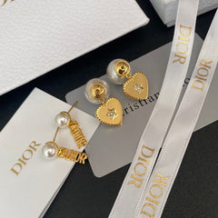 Diamond Star Pearl Earrings