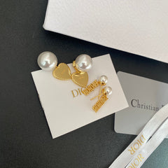 Diamond Star Pearl Earrings