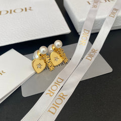 Diamond Star Pearl Earrings