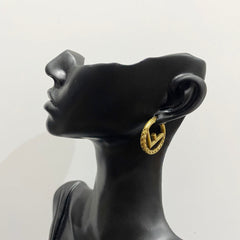 Vintage Bronze Gold Hoop Earrings