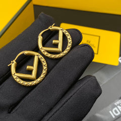 Vintage Bronze Gold Hoop Earrings