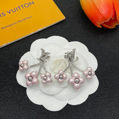 Pearl Flower Monogram Earrings