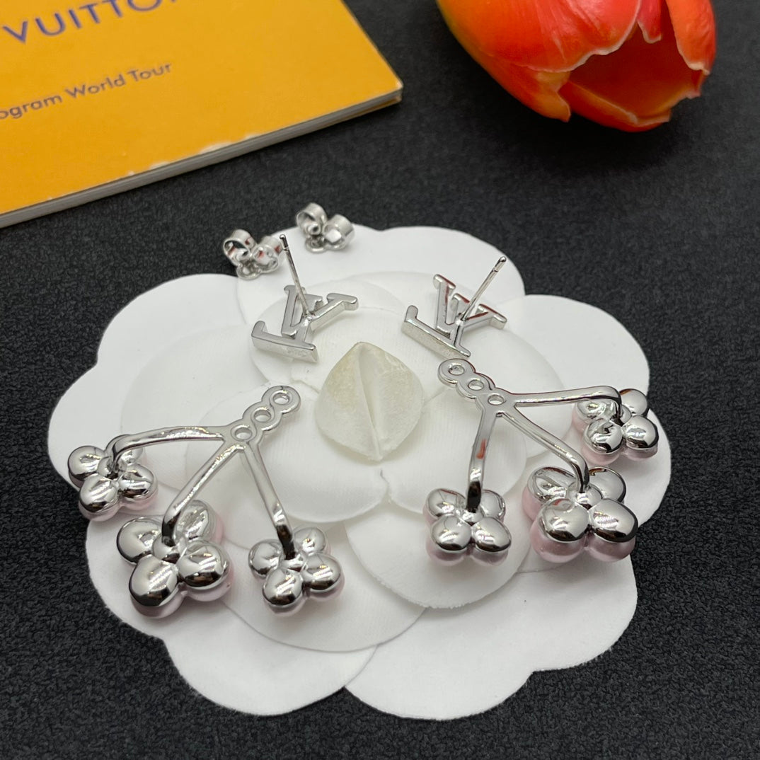 Pearl Flower Monogram Earrings
