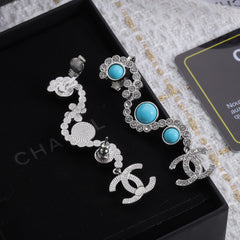Sapphire Curved Diamond Earrings