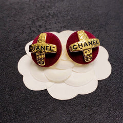 Temperament Red Velvet Earrings