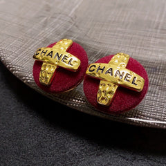 Temperament Red Velvet Earrings