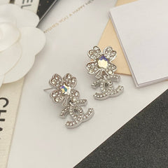 Full Diamond Four-leaf Clover Earrings