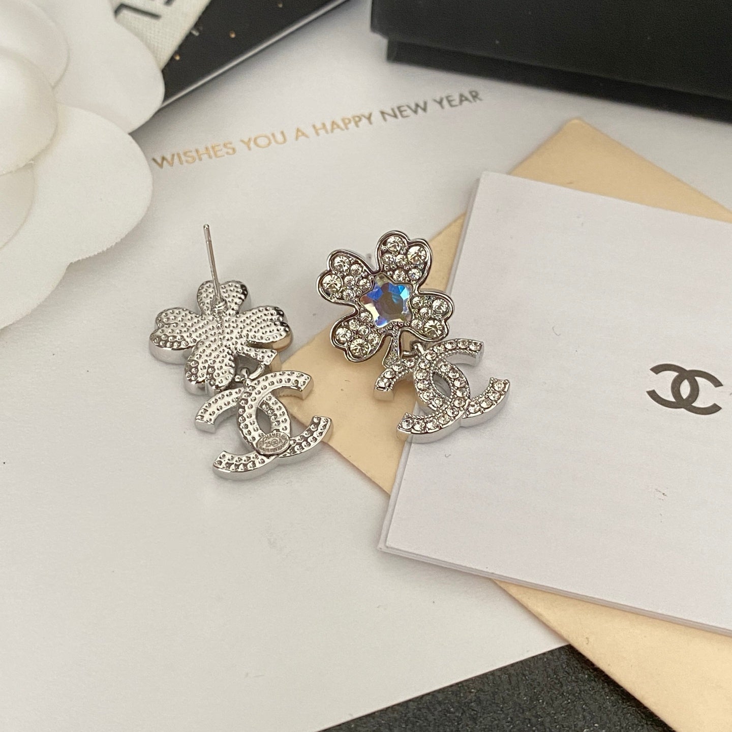 Full Diamond Four-leaf Clover Earrings
