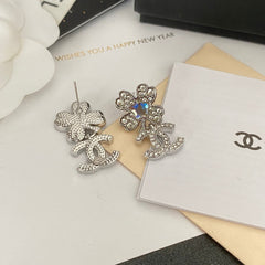 Full Diamond Four-leaf Clover Earrings