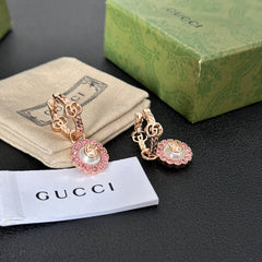 Pink Diamond Pendant Earrings