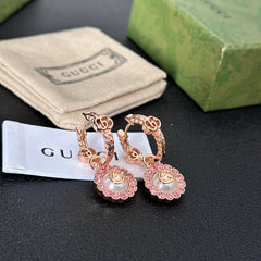 Pink Diamond Pendant Earrings
