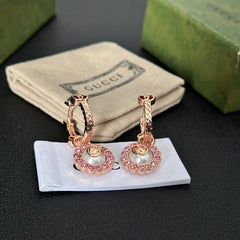 Pink Diamond Pendant Earrings