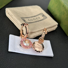 Pink Diamond Pendant Earrings
