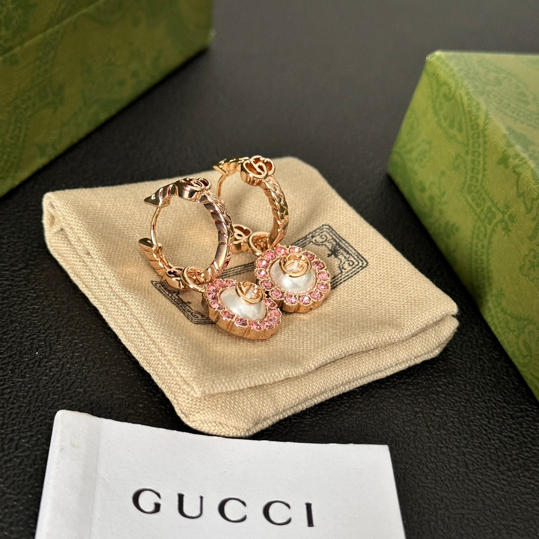Pink Diamond Pendant Earrings