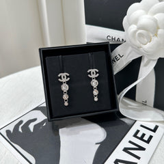 Sparkling Diamond Long Earrings