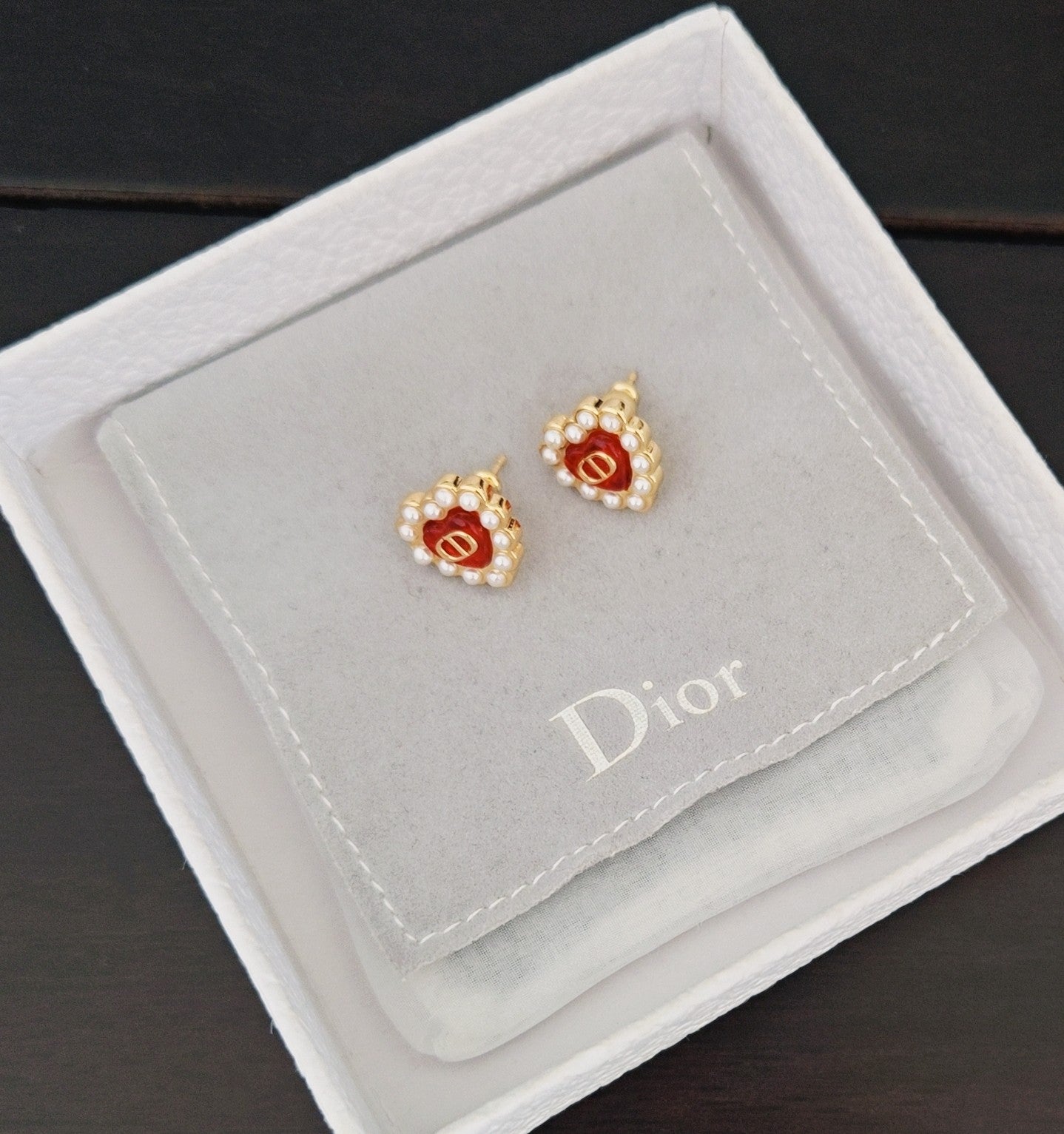 Simple Style Heart Pearl Earrings