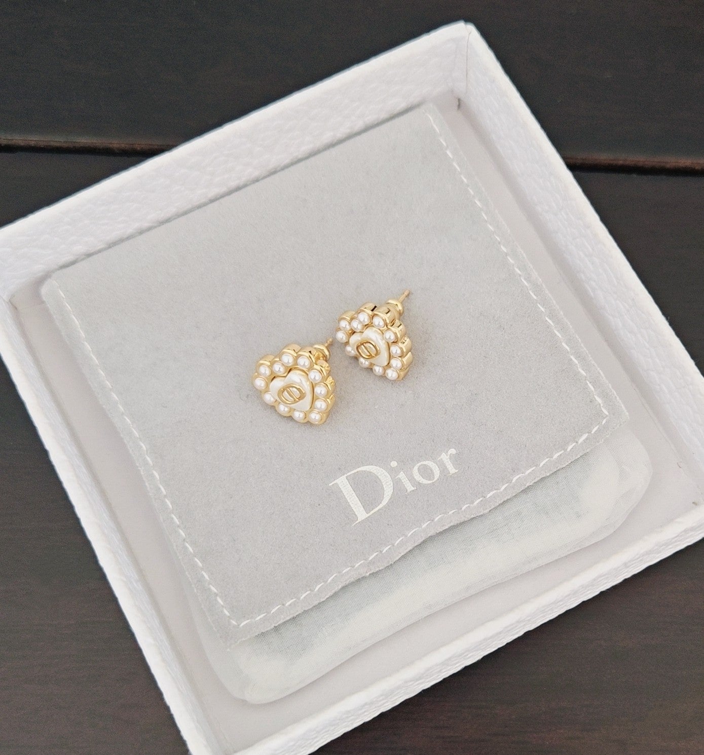 Simple Style Heart Pearl Earrings