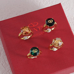 Elegant Gemstone Open Ring