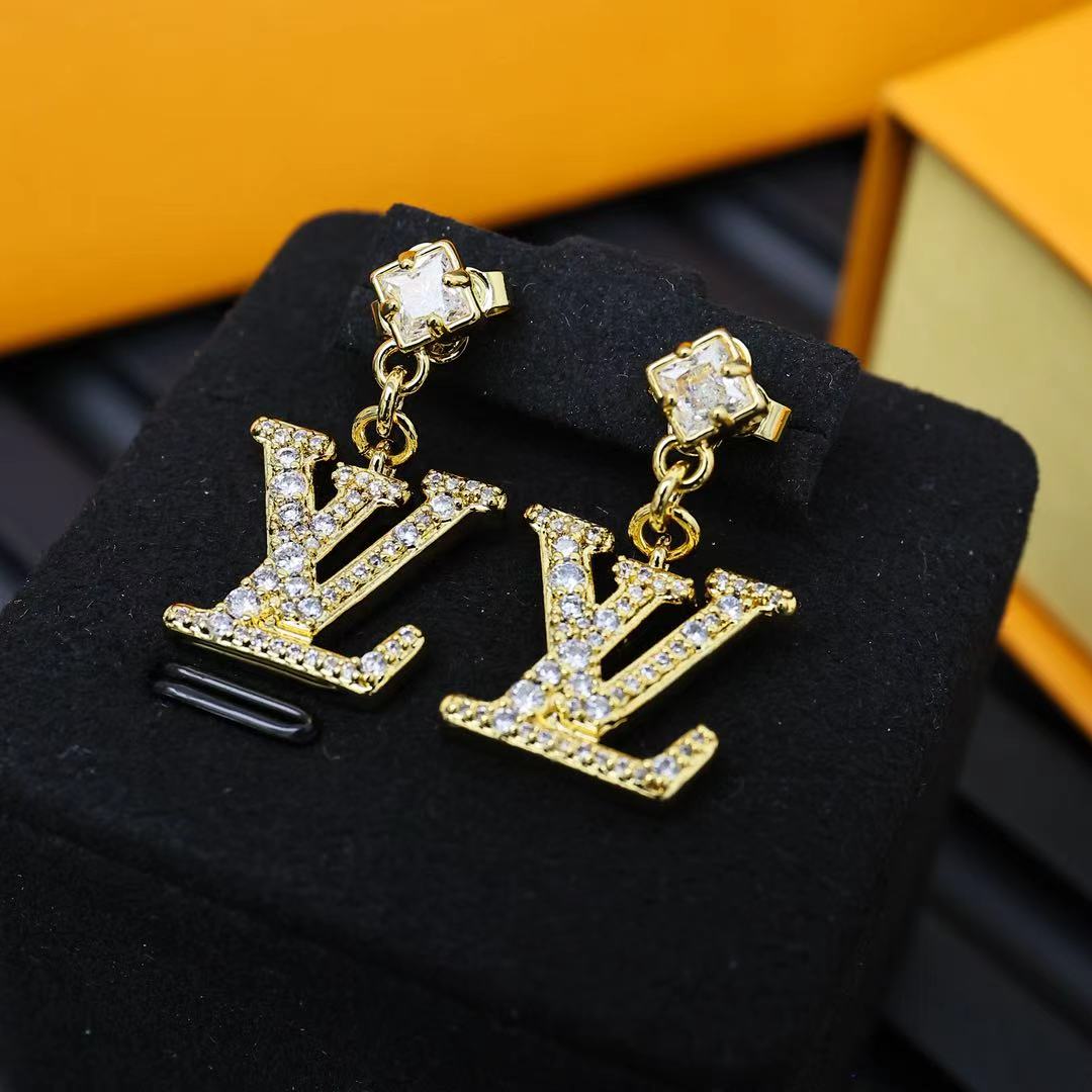 Full Diamond Letter Earrings