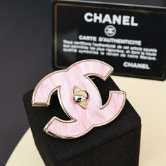 Ice-clear Jelly Pink Letter Brooch