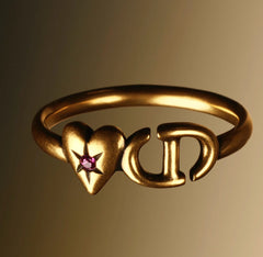 Vintage Pink Diamond Heart Ring