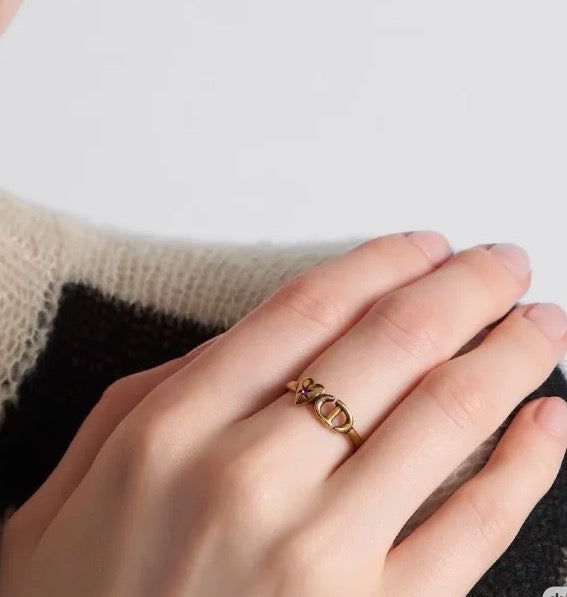Vintage Pink Diamond Heart Ring