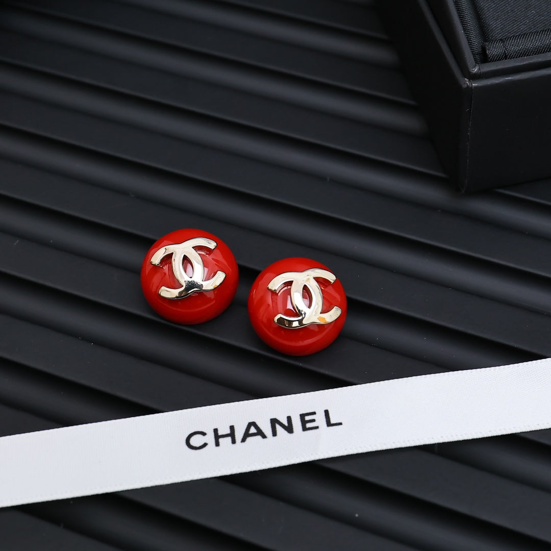 Red Acrylic Half-circle Earrings