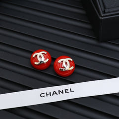 Red Acrylic Half-circle Earrings