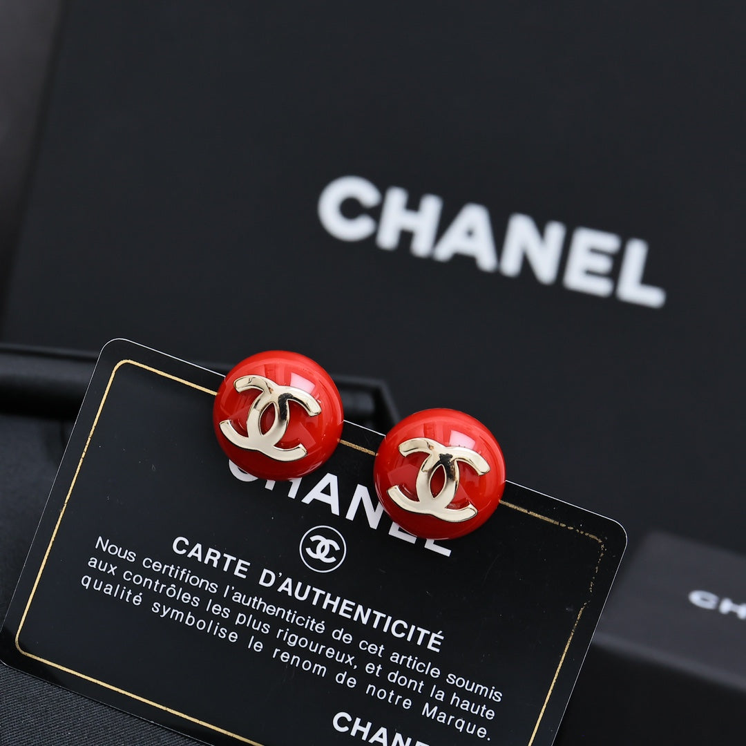 Red Acrylic Half-circle Earrings