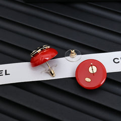Red Acrylic Half-circle Earrings